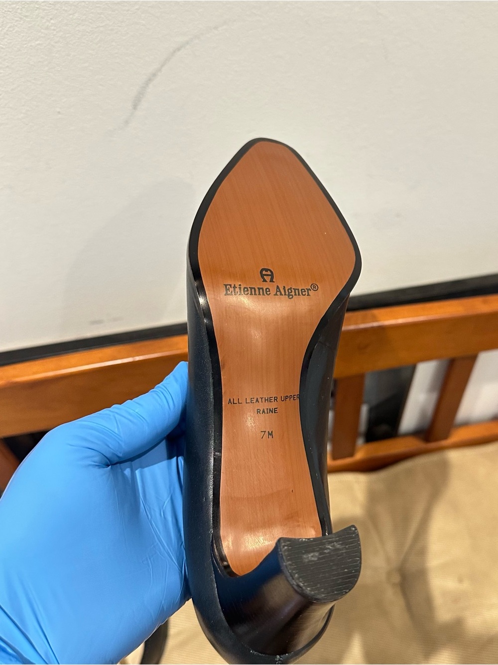 Etienne Aigner Black Leather Heels - Picture 10 of 12